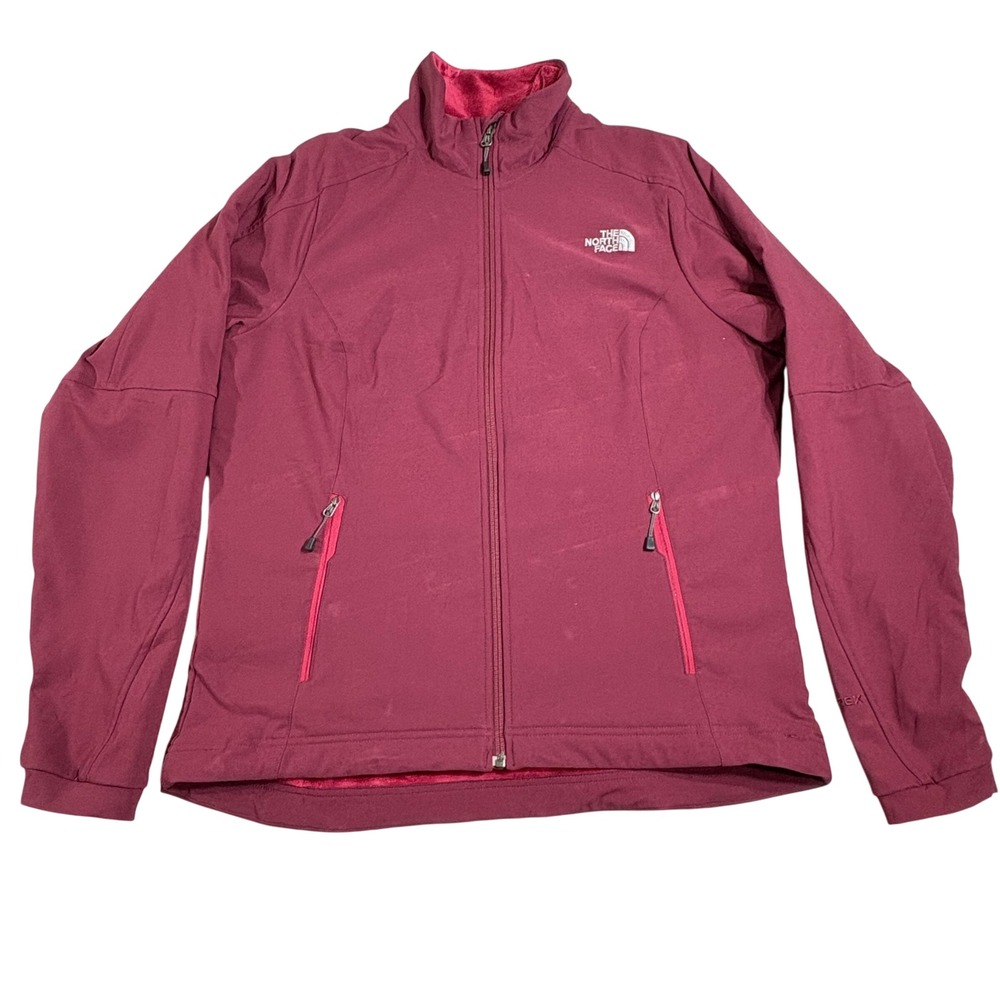 The North Face Apex Softshell Jacket‎ Women's Large Full Zip Burgundy